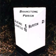 Milepost, Branston village, Main Street, by jct with Acacia Lane