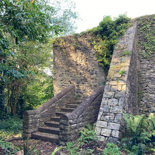 East Boundary Wall of the Ilex Grove running north to the lane at Clive Cottages