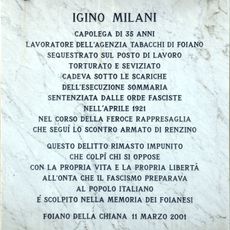 Plaque to Milani