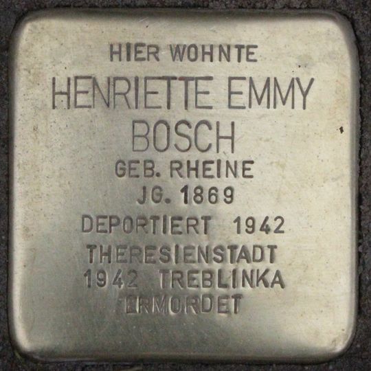 Stolperstein dedicated to Henriette Emmy Bosch