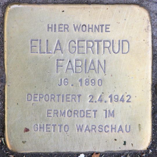 Stolperstein en memoria de Ella Gertrud Fabian
