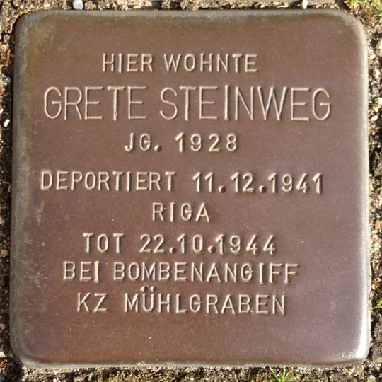 Stolperstein en memoria de Grete Steinweg