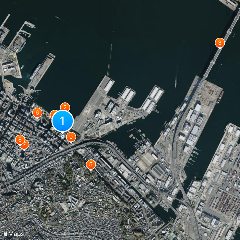 Tour marine de Yokohama Carte