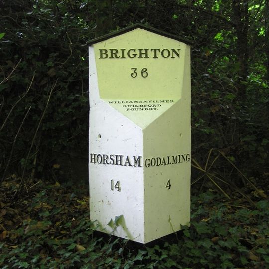 Milepost, Godalming Road, by Deer Park Cottage