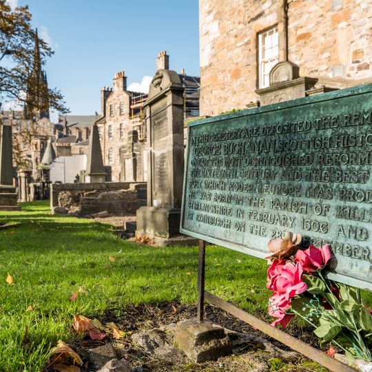 Edinburgh, Candlemaker Row, Greyfriars Church, Churchyard, George Buchanan's Monument