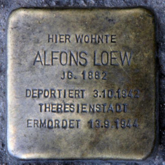 Stolperstein en memoria de Alfons Loew