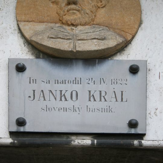 Rodný dom Janka Kráľa, tabuľa pamätná