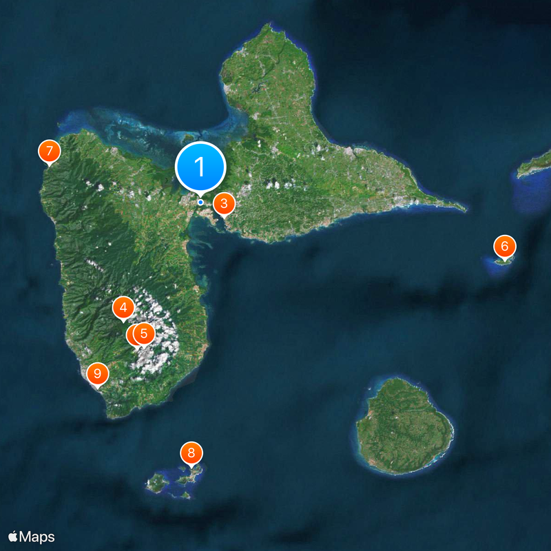 Gwadelupa Mapa