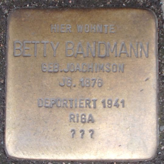 Stolperstein dedicated to Betty Bandmann