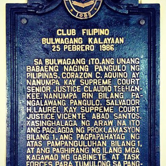 Club Filipino Kalayaan Hall historical marker