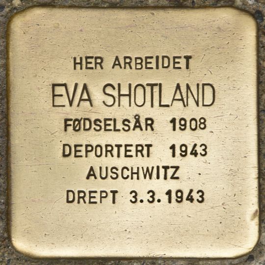 Stolperstein à la mémoire d’Eva Shotland