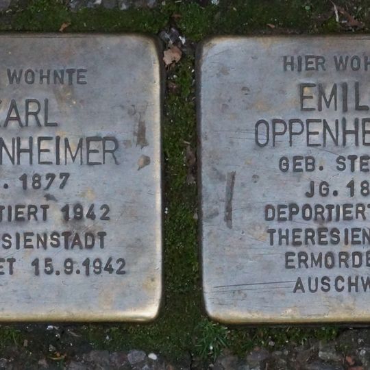 Stolperstein dedicated to Emilie Oppenheimer