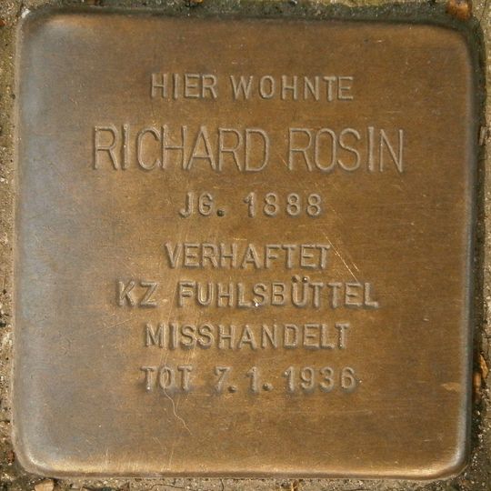 Stolperstein en memoria de Richard Rosin