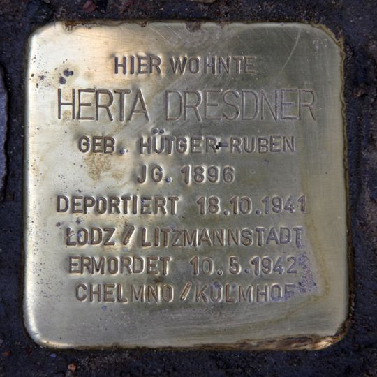 Stolperstein à la mémoire de Herta Dresdner
