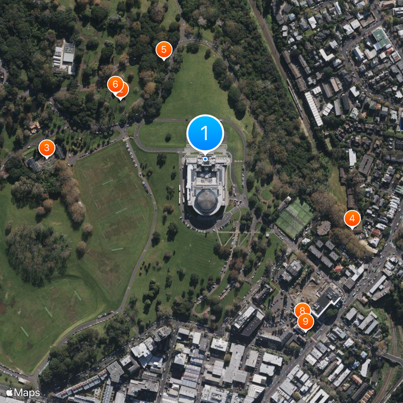 Auckland War Memorial Museum Tāmaki Paenga Hira Map