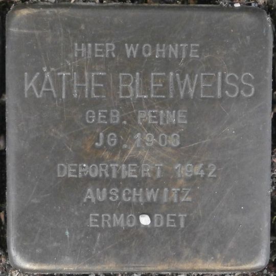 Stolperstein dedicated to Käthe Bleiweiss
