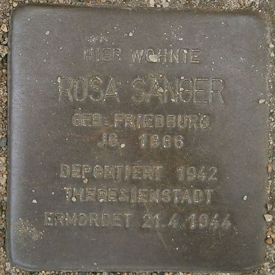 Stolperstein em memória de Rosa Sänger