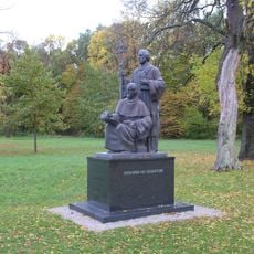 Statue of Saints Cyril and Methodius in Mikulčice-Valy