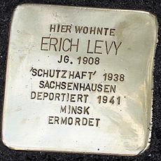 Stolperstein dedicated to Erich Levy