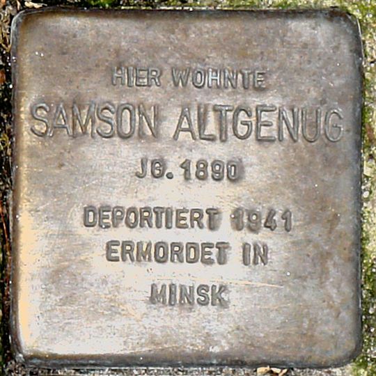 Stolperstein dedicated to Samson Altgenug