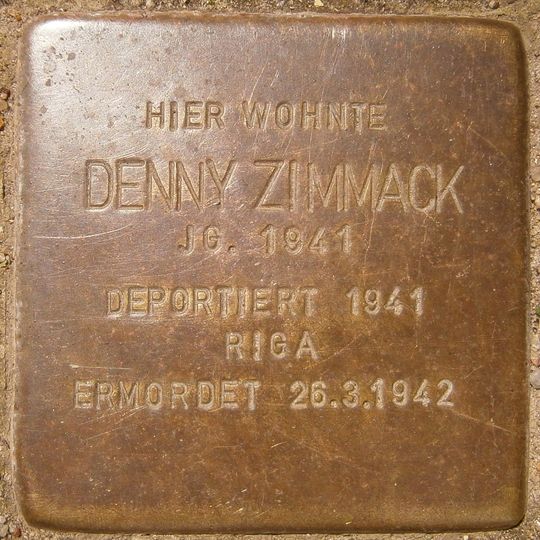 Stolperstein dedicated to Denny Zimmack