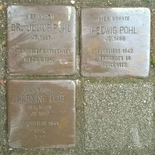 Stolperstein dedicated to Hedwig Pohl