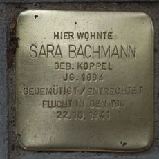 Stolperstein dedicated to Sara Bachmann