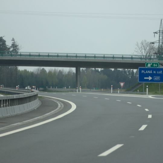 Bridge of road II/409 over D3 highway in Planá nad Lužnicí