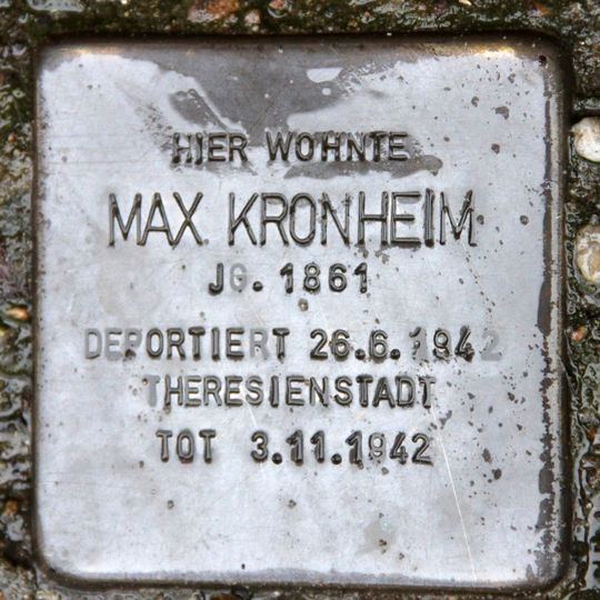 Stolperstein en memoria de Max Kronheim
