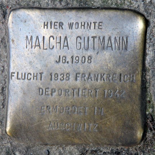 Stolperstein en memoria de Malcha Gutmann