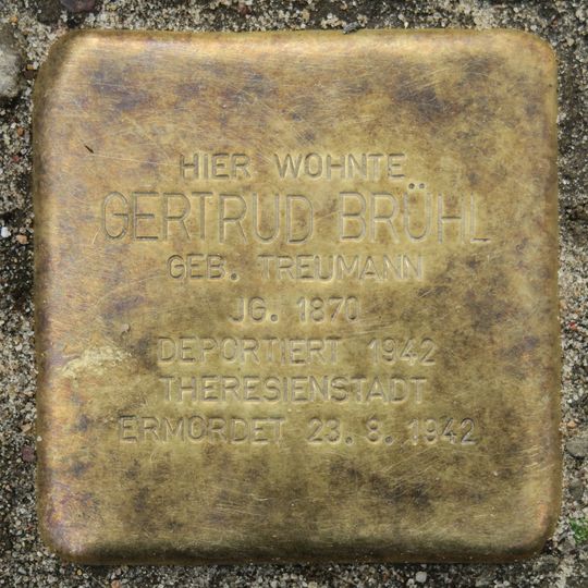 Stolperstein dedicated to Gertrud Brühl