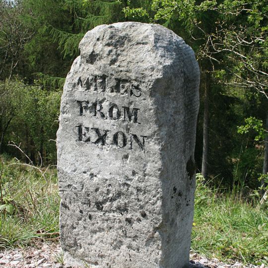 Milestone, Great Haldon Hill, N bound carriageway, 750m S of service station, by barrier marker 105 /2