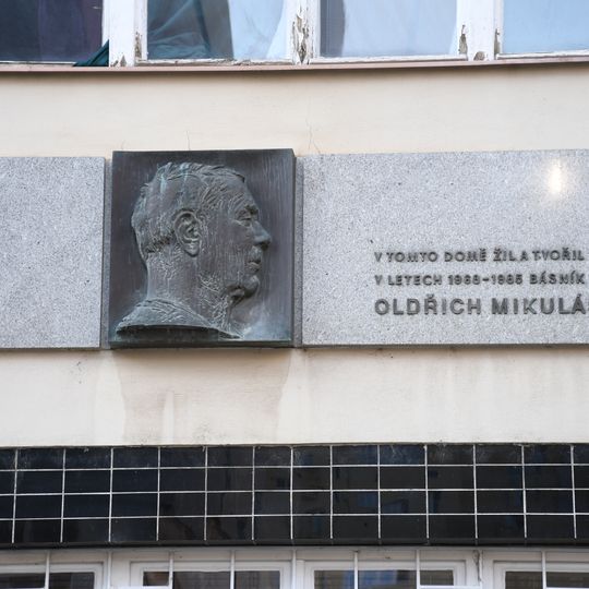 Memorial plaque of Oldřich Mikulášek