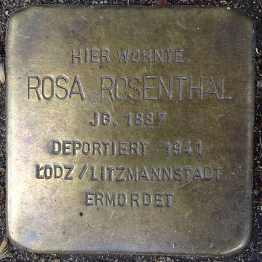 Stolperstein dedicated to Rosa Rosenthal