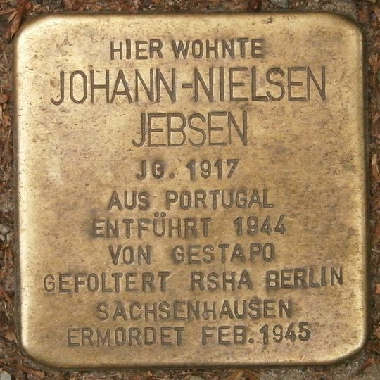 Stolperstein en memoria de Johann-Nielsen Jebsen