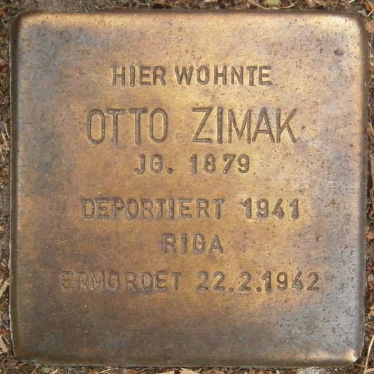Stolperstein dedicated to Otto Zimak