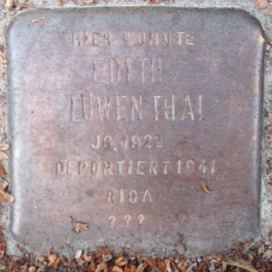 Stolperstein dedicated to Edith Löwenthal