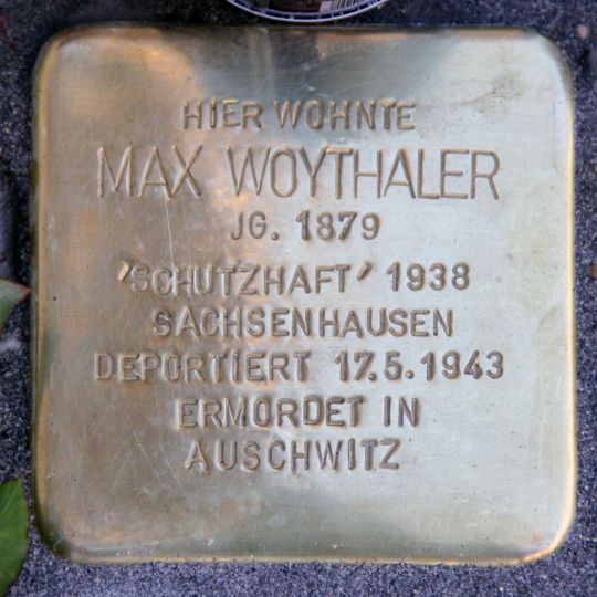 Stolperstein à la mémoire de Max Woythaler