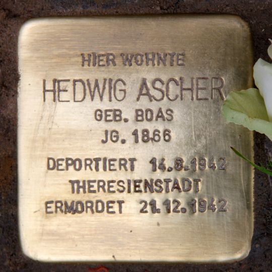 Stolperstein dedicated to Hedwig Ascher