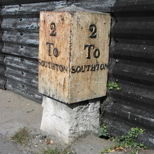 Milestone, Bitterne; opp. 292 Bitterne Road West. 50m W junction with Juniper Road