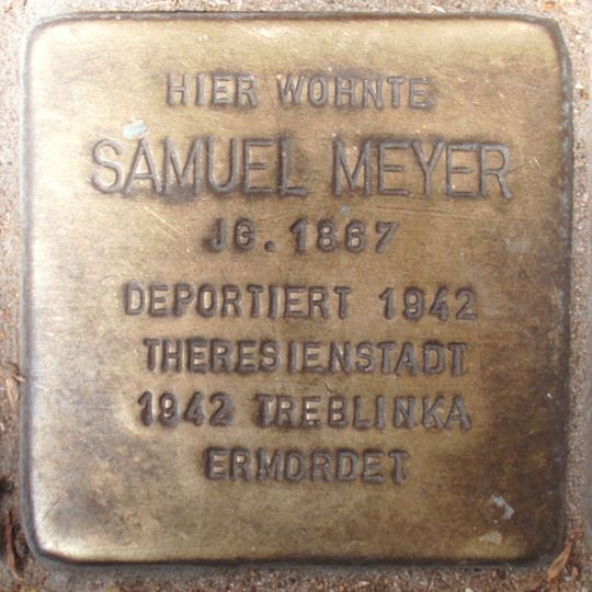 Stolperstein dedicated to Samuel Meyer