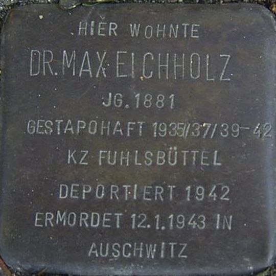 Stolperstein dedicated to Max Eichholz