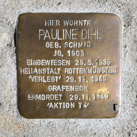 Stolperstein dedicated to Pauline Dihl