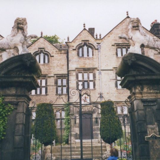 Kildwick Hall with kitchen block to rear