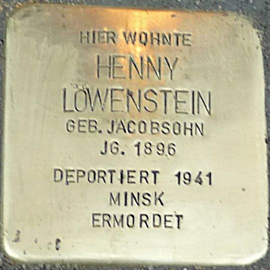 Stolperstein dedicated to Henny Löwenstein
