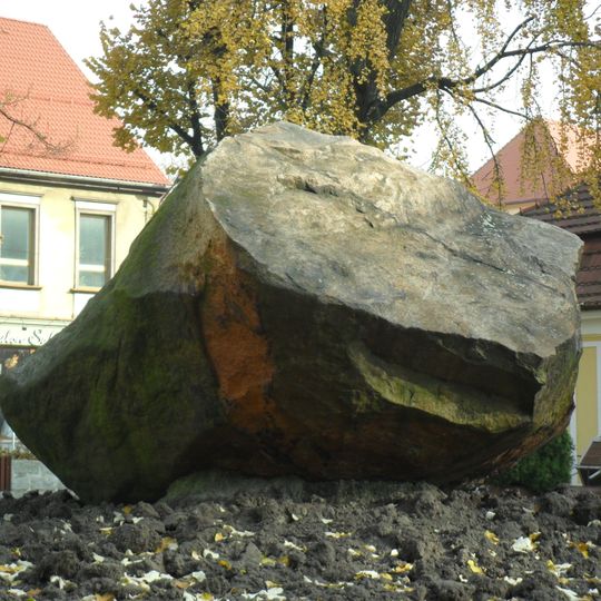 Glacial erratic on Wolności square in Racibórz