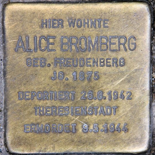 Stolperstein dedicated to Alice Bromberg