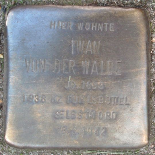 Stolperstein dedicated to Iwan von der Walde