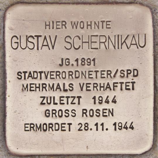 Stolperstein für Gustav Schernikau