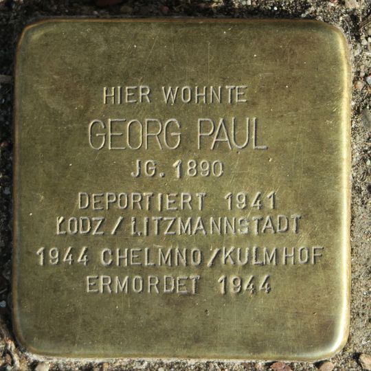 Stolperstein dedicated to Georg Paul